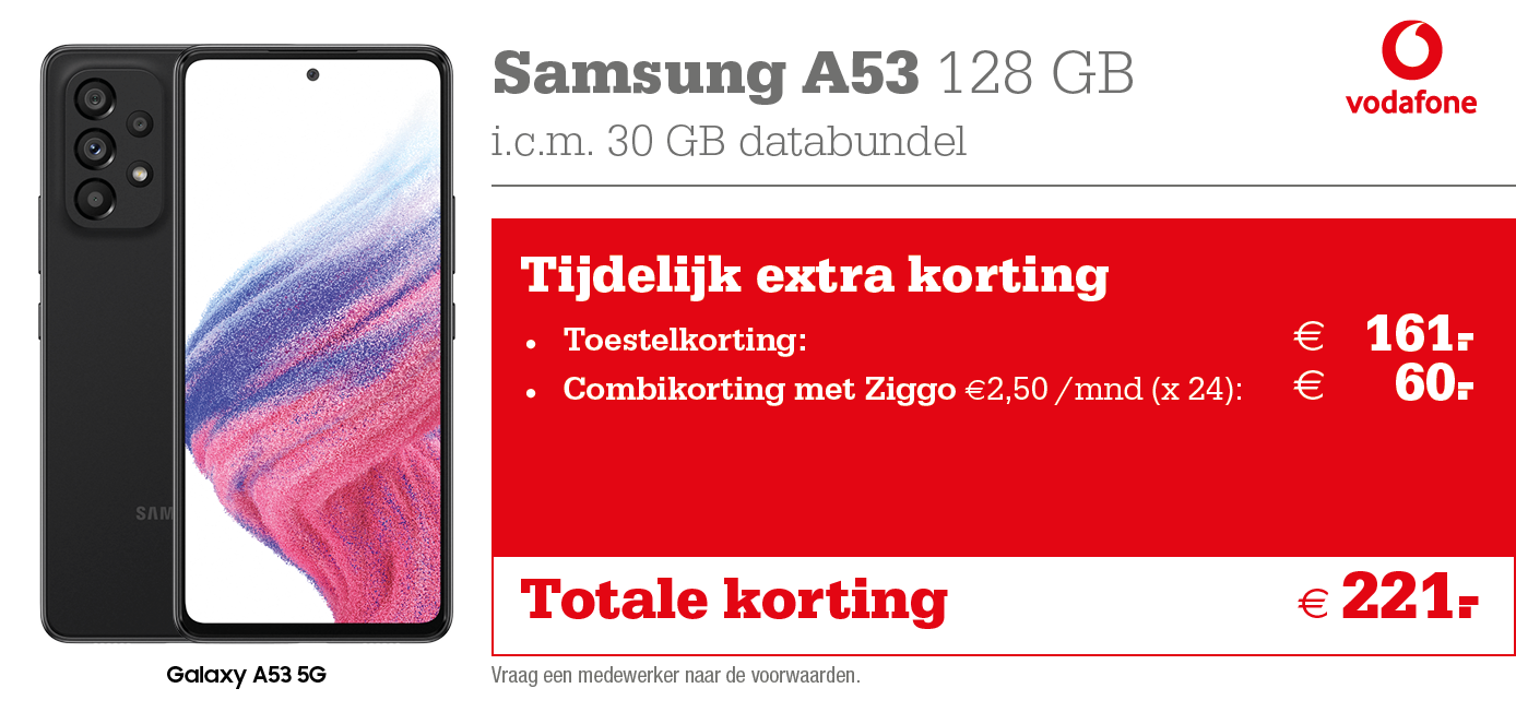 Vodafone kortingstabel A53