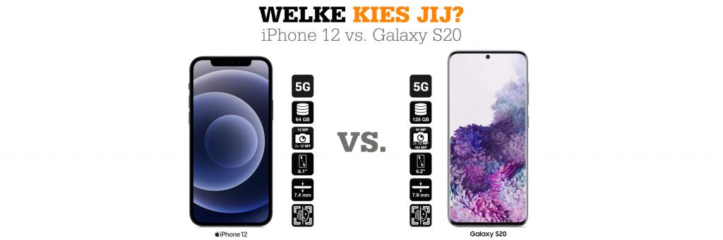 Telecombinatie vergelijkt: de iPhone 12 vs. Samsung S20