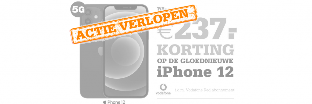 Tot €237,- korting op de gloednieuwe iPhone 12 icm Vodafone Red abonnement.