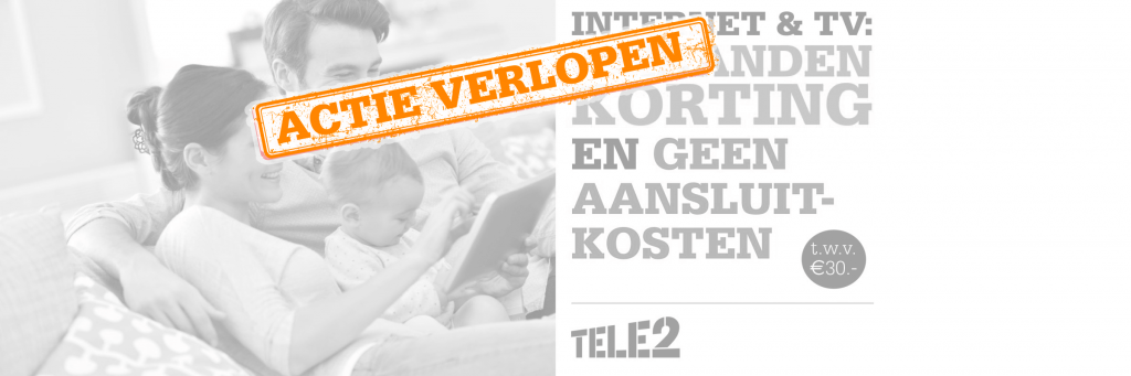 Tele2 deal: korting op Internet en TV en gratis aansluiten!