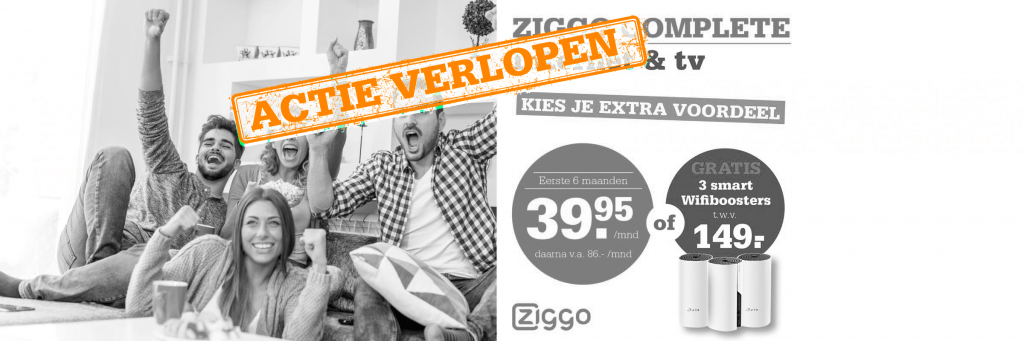 Ziggo Complete: nu met 6 maanden korting of gratis Wifiboosters