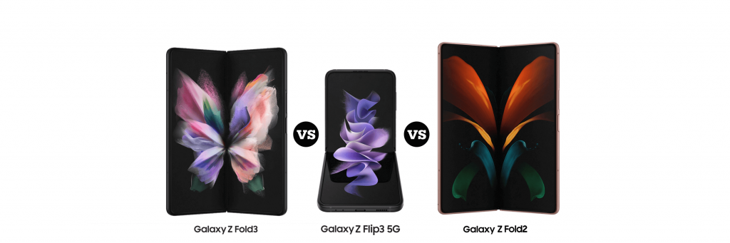 Samsung Galaxy Z Flip 3 versus Fold 3 versus Fold 2