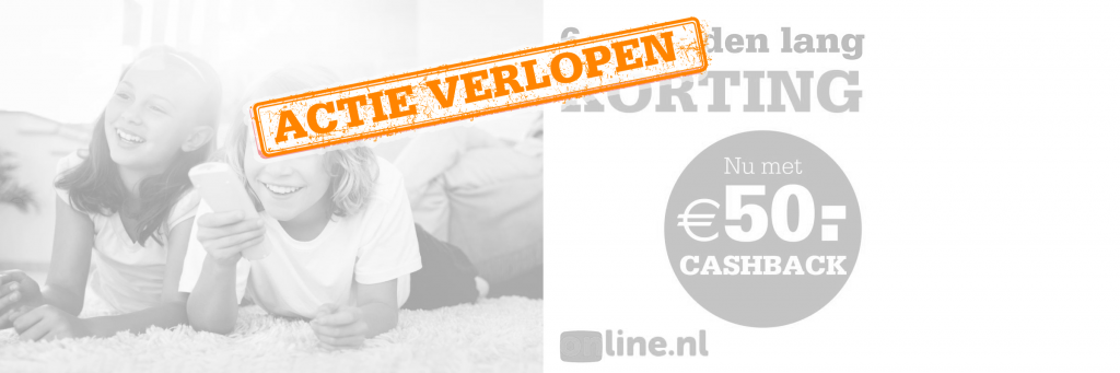 Online.nl: 6 maanden korting én tot wel €50,- cashback!