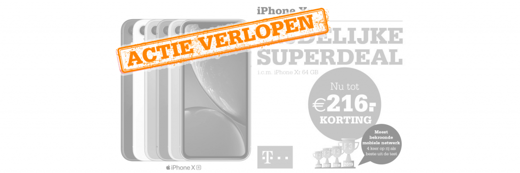 Tot €216,- korting op de iPhone Xr icm T-Mobile!