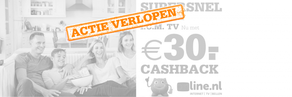 Tijdelijk €30,- cashback bij Online.nl icm TV!