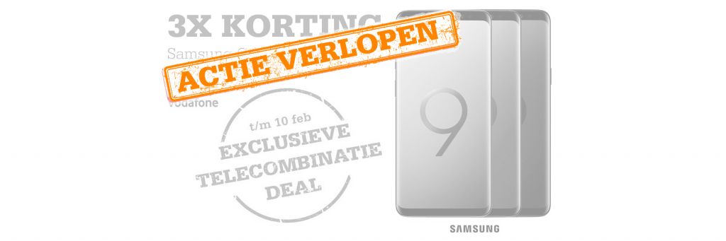 Exclusief bij Telecombinatie: 3x Samsung Galaxy S9-voordeel!