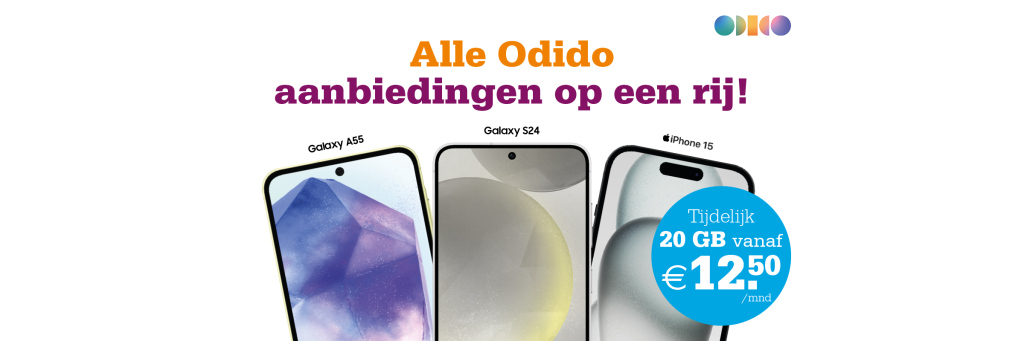 Bekijk de beste Odido aanbiedingen, zoals tot wel €300 korting op de nieuwste Samsung Galaxy S24!