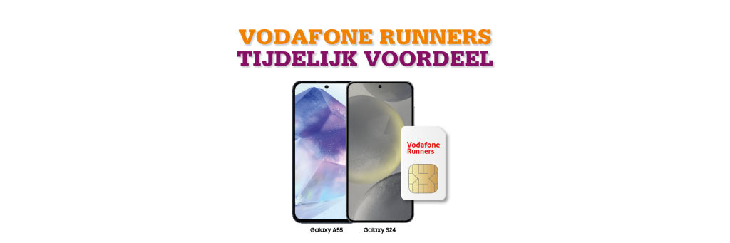 Hoge kortingen op Sim Only en smartphones met Vodafone Runners