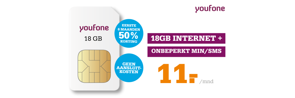 De beste Youfone Sim Only en Internet & TV aanbiedingen